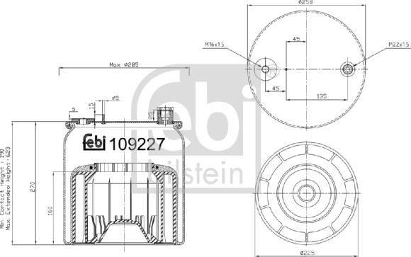 Febi Bilstein 109227 - Metallipalje, ilmajousitus inparts.fi