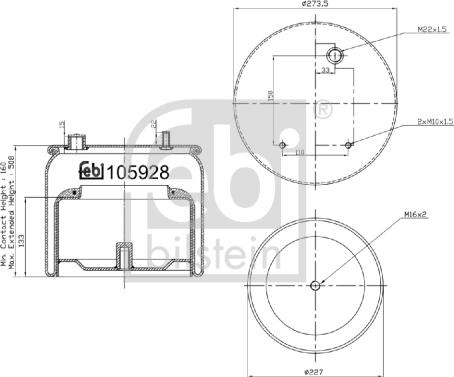 Febi Bilstein 105928 - Metallipalje, ilmajousitus inparts.fi