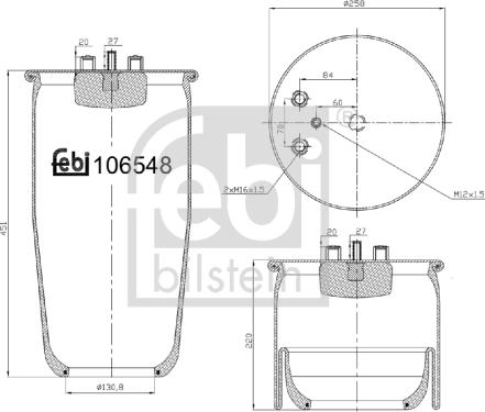 Febi Bilstein 106548 - Metallipalje, ilmajousitus inparts.fi