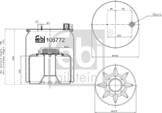 Febi Bilstein 106772 - Metallipalje, ilmajousitus inparts.fi