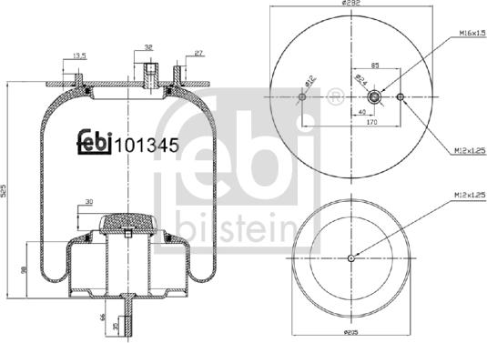 Febi Bilstein 101345 - Metallipalje, ilmajousitus inparts.fi