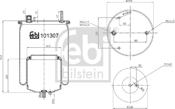 Febi Bilstein 101307 - Metallipalje, ilmajousitus inparts.fi