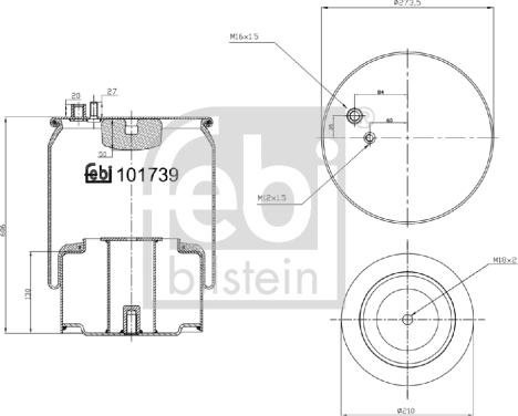 Febi Bilstein 101739 - Metallipalje, ilmajousitus inparts.fi