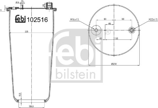 Febi Bilstein 102516 - Metallipalje, ilmajousitus inparts.fi