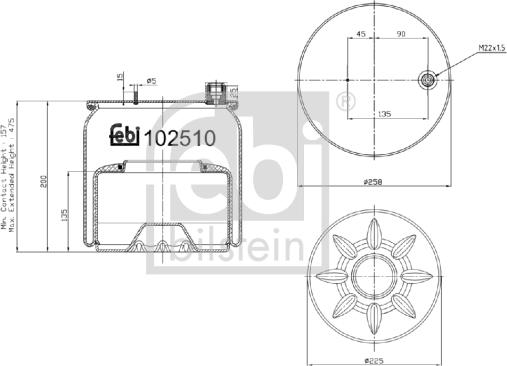 Febi Bilstein 102510 - Metallipalje, ilmajousitus inparts.fi