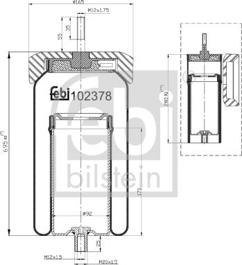 Febi Bilstein 102378 - Metallipalje, ilmajousitus inparts.fi