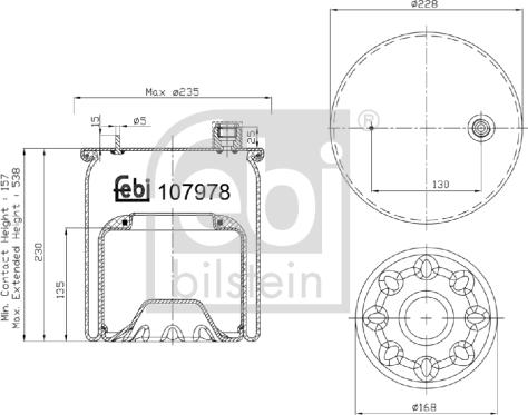 Febi Bilstein 107978 - Metallipalje, ilmajousitus inparts.fi