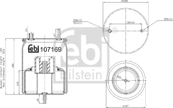 Febi Bilstein 107169 - Metallipalje, ilmajousitus inparts.fi