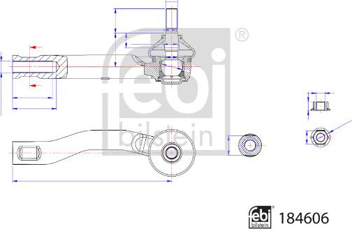 Febi Bilstein 184606 - Raidetangon pää inparts.fi