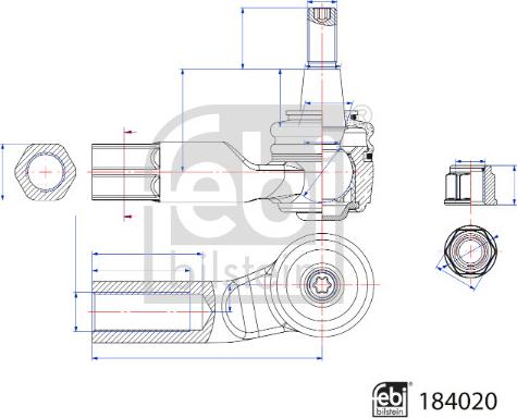 Febi Bilstein 184020 - Raidetangon pää inparts.fi