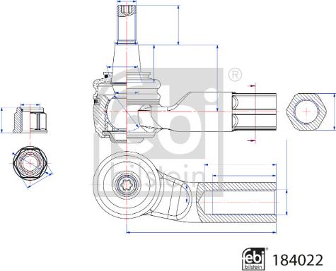 Febi Bilstein 184022 - Raidetangon pää inparts.fi