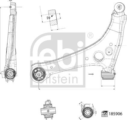 Febi Bilstein 185906 - Tukivarsi, pyöräntuenta inparts.fi