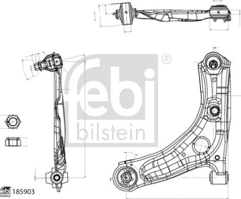 Febi Bilstein 185903 - Tukivarsi, pyöräntuenta inparts.fi