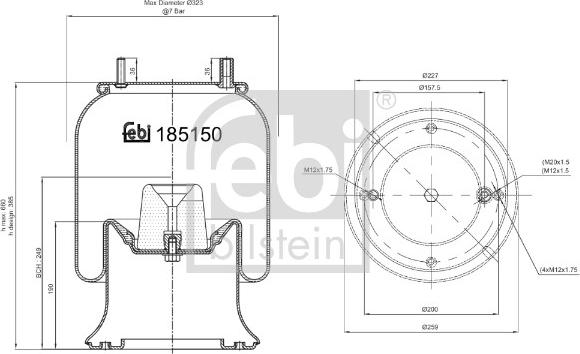 Febi Bilstein 185150 - Metallipalje, ilmajousitus inparts.fi