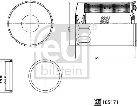 Febi Bilstein 185171 - Jäähdytysnestesuodatin inparts.fi