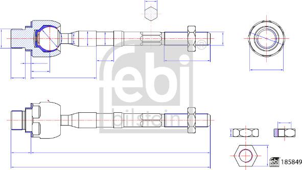 Febi Bilstein 185894 - Raidetangon pää, suora inparts.fi