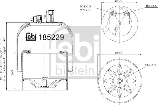 Febi Bilstein 185229 - Metallipalje, ilmajousitus inparts.fi