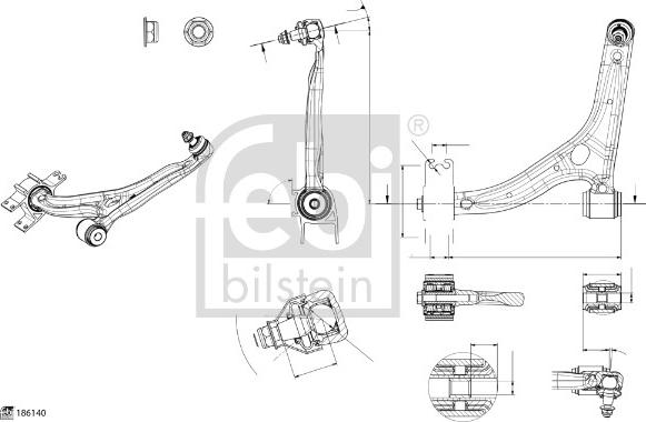 Febi Bilstein 186140 - Tukivarsi, pyöräntuenta inparts.fi