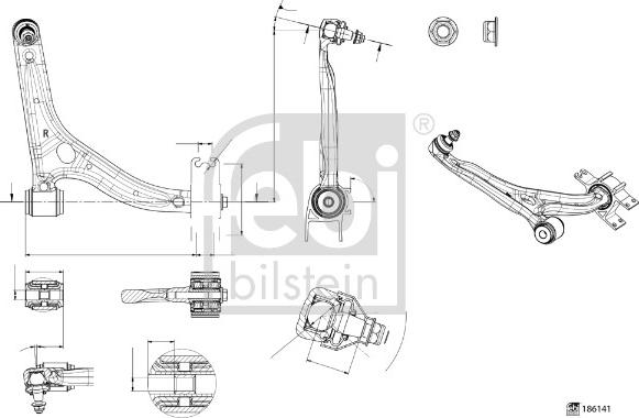 Febi Bilstein 186141 - Tukivarsi, pyöräntuenta inparts.fi