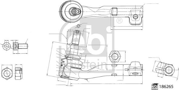 Febi Bilstein 186265 - Raidetangon pää inparts.fi