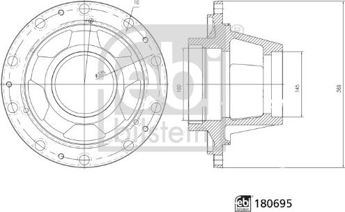 Febi Bilstein 180695 - Pyörän napa inparts.fi