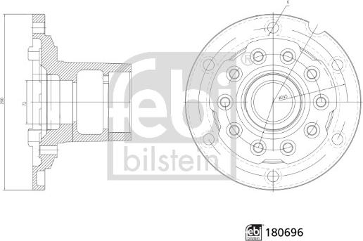 Febi Bilstein 180696 - Pyörän napa inparts.fi