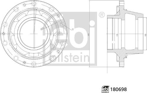 Febi Bilstein 180698 - Pyörän napa inparts.fi