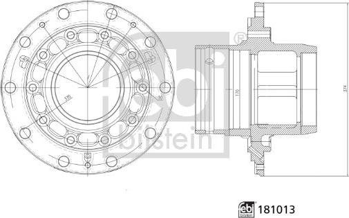 Febi Bilstein 181013 - Pyörän napa inparts.fi