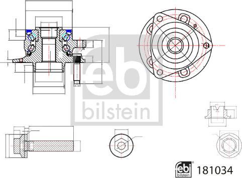 Febi Bilstein 181034 - Pyöränlaakerisarja inparts.fi