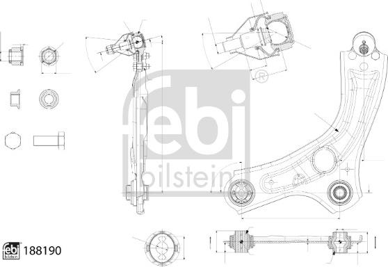 Febi Bilstein 188190 - Tukivarsi, pyöräntuenta inparts.fi