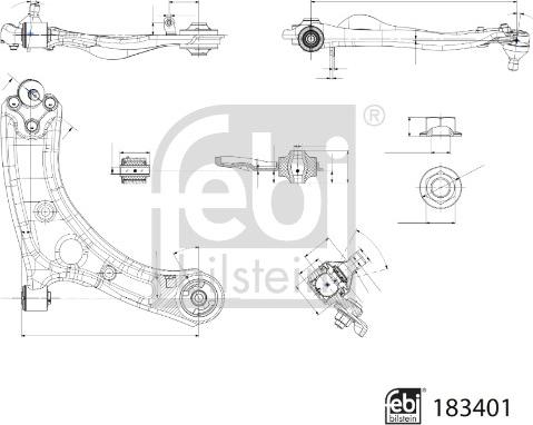 Febi Bilstein 183401 - Tukivarsi, pyöräntuenta inparts.fi