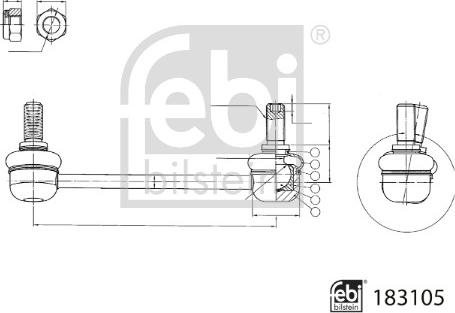 Febi Bilstein 183105 - Tanko, kallistuksenvaimennin inparts.fi