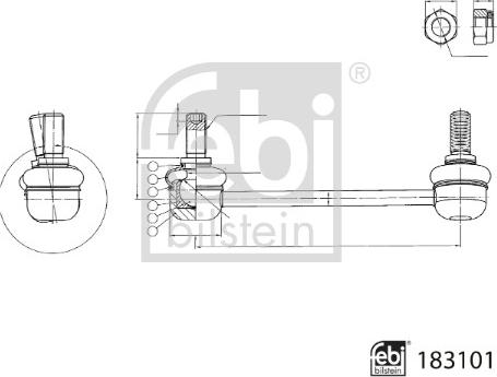 Febi Bilstein 183101 - Tanko, kallistuksenvaimennin inparts.fi