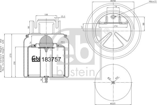 Febi Bilstein 183757 - Metallipalje, ilmajousitus inparts.fi