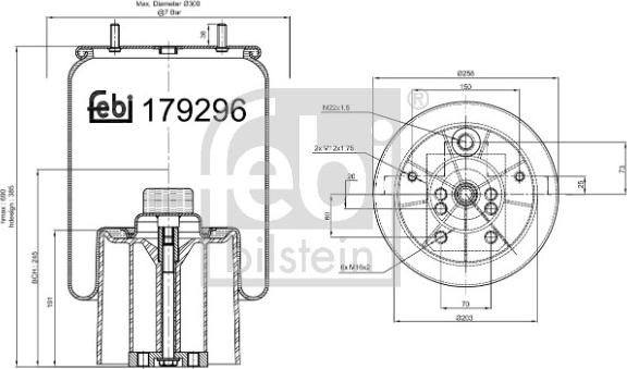 Febi Bilstein 179296 - Metallipalje, ilmajousitus inparts.fi