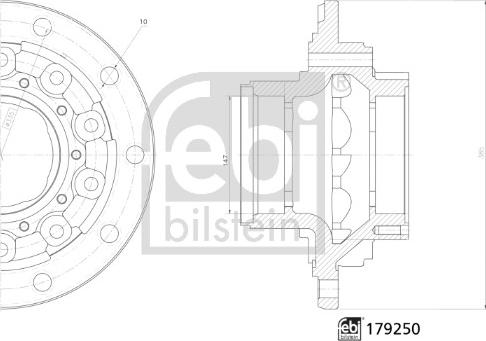 Febi Bilstein 179250 - Pyörän napa inparts.fi