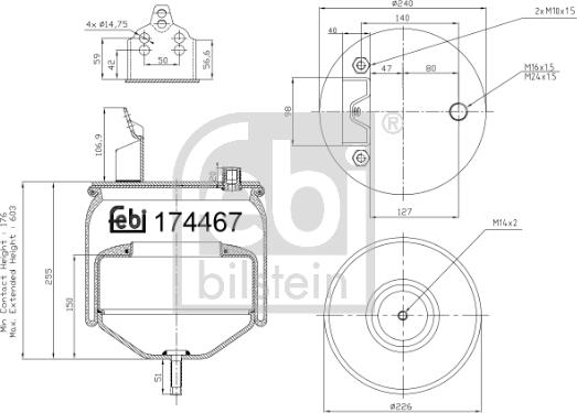 Febi Bilstein 174467 - Metallipalje, ilmajousitus inparts.fi