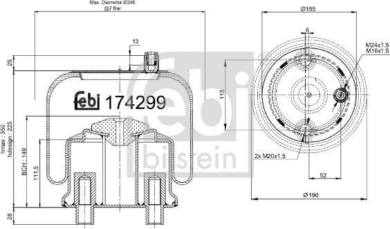 Febi Bilstein 174299 - Metallipalje, ilmajousitus inparts.fi