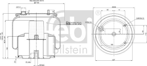 Febi Bilstein 176793 - Metallipalje, ilmajousitus inparts.fi