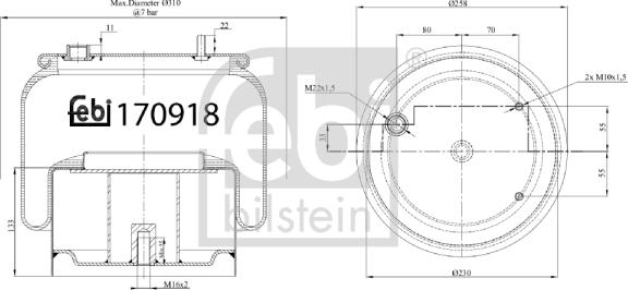 Febi Bilstein 170918 - Metallipalje, ilmajousitus inparts.fi