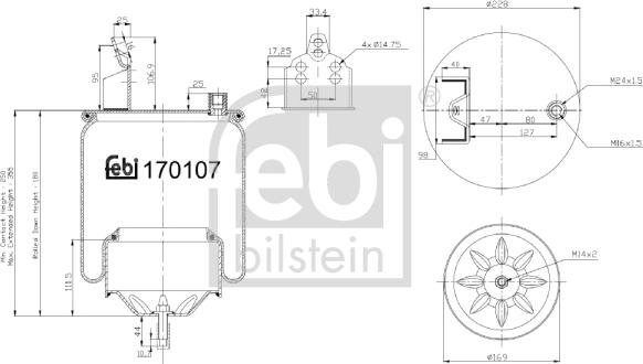 Febi Bilstein 170107 - Metallipalje, ilmajousitus inparts.fi