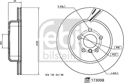 Febi Bilstein 173008 - Jarrulevy inparts.fi