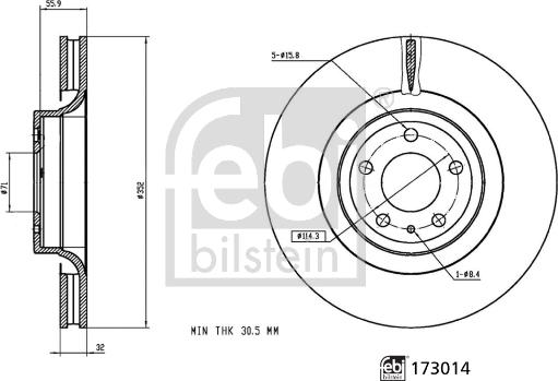 Febi Bilstein 173014 - Jarrulevy inparts.fi