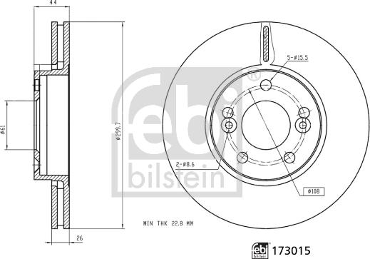 Febi Bilstein 173015 - Jarrulevy inparts.fi