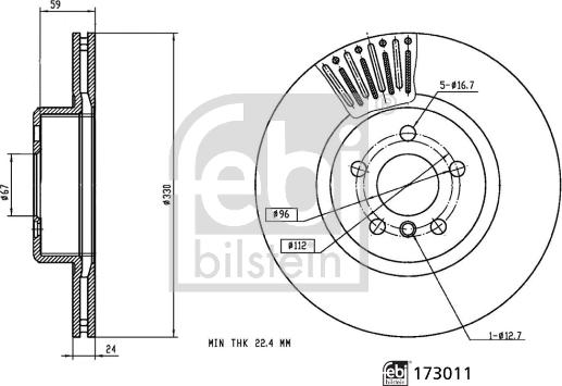 Febi Bilstein 173011 - Jarrulevy inparts.fi