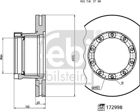 Febi Bilstein 172998 - Jarrulevy inparts.fi