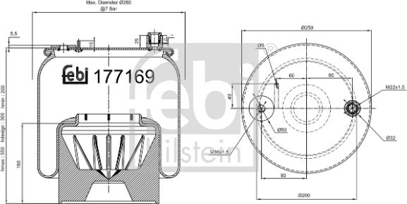 Febi Bilstein 177169 - Metallipalje, ilmajousitus inparts.fi