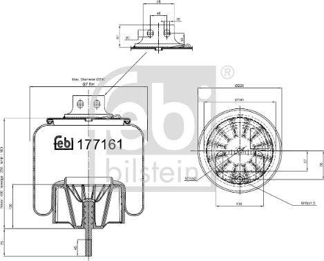 Febi Bilstein 177161 - Metallipalje, ilmajousitus inparts.fi