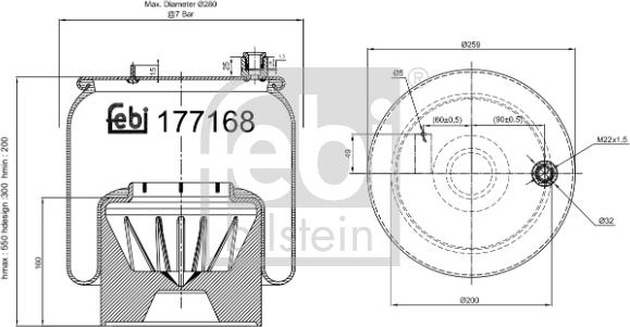 Febi Bilstein 177168 - Metallipalje, ilmajousitus inparts.fi