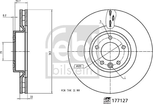 Febi Bilstein 177127 - Jarrulevy inparts.fi